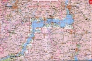 Общая карта Каховского водохранилища разделена на квадраты. Каждый номер квадрата соответствует определенной странице карты